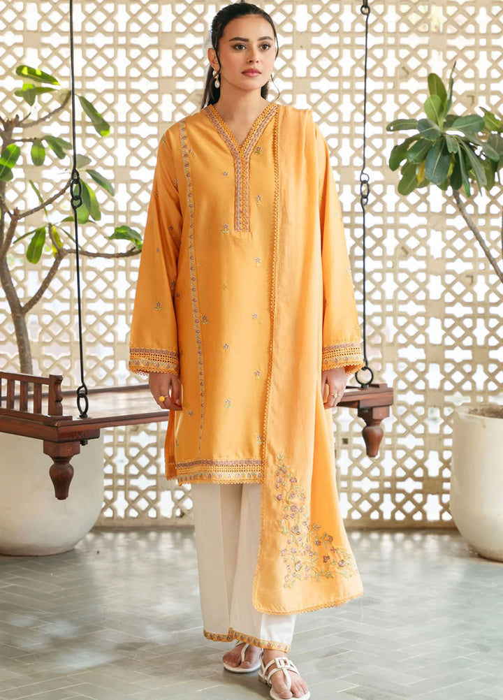 Mannat Clothing Pret Embroidered Lawn 3 Piece Suit Daffodil