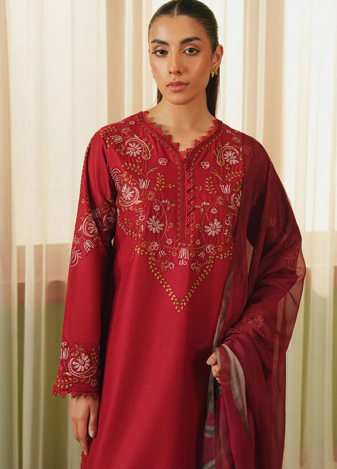 Mannat Clothing Pret Embroidered Lawn 3 Piece Suit Flare