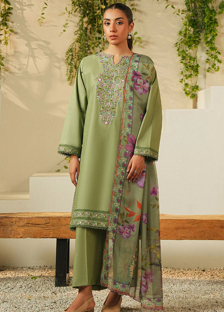 Mannat Clothing Pret Embroidered Lawn 3 Piece Suit Frost