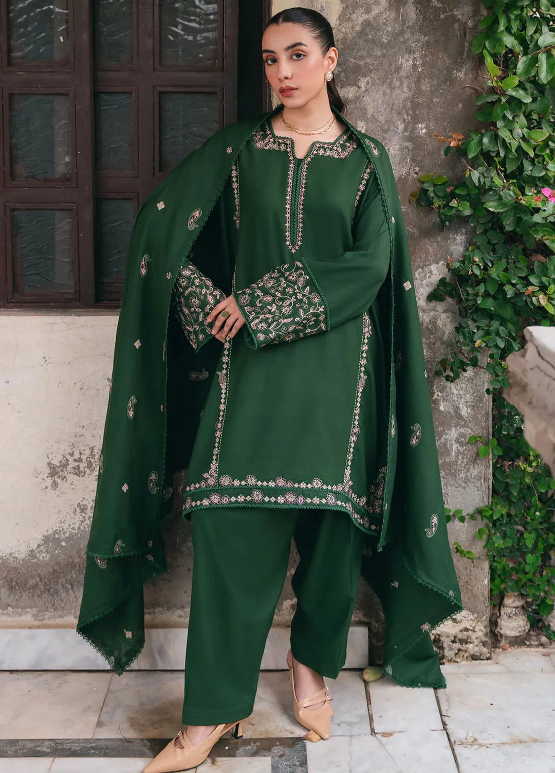Mannat Clothing Pret Embroidered Linen 3 Piece Suit Payal