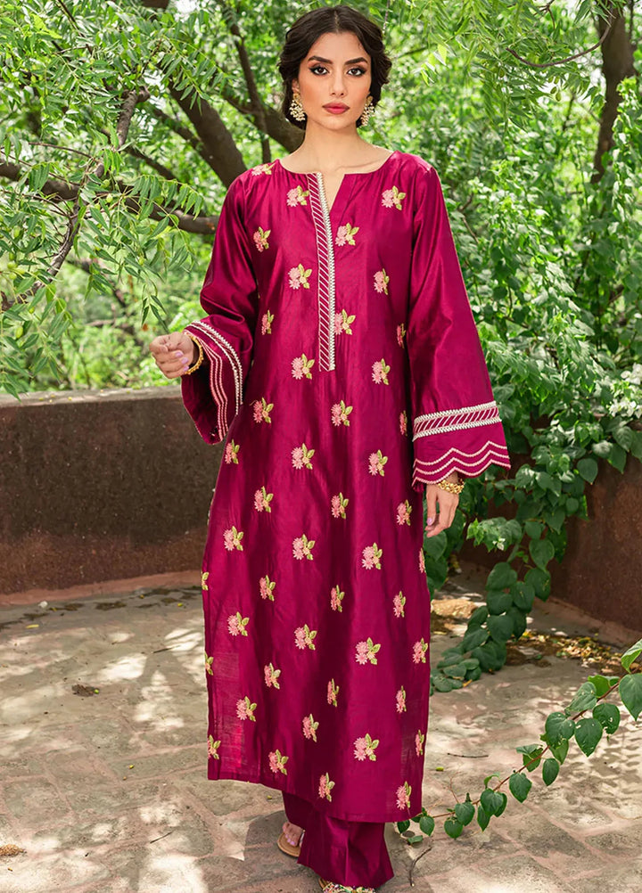 Mannat Pret Embroidered Cotton 2 Piece Suit Gulaab