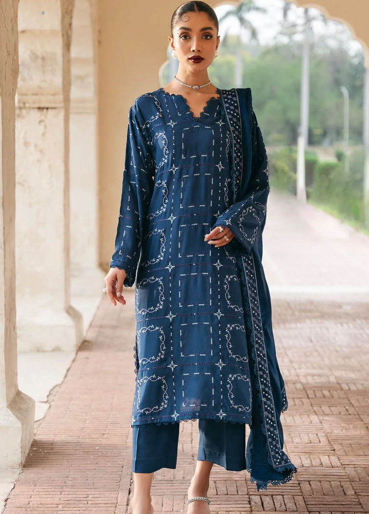 Mannat Pret Embroidered Raw Silk 3 Piece Suit Azlin