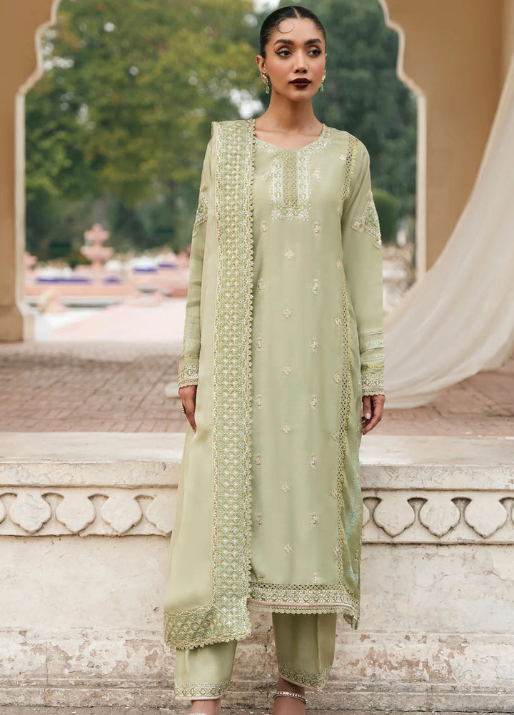 Mannat Pret Embroidered Raw Silk 3 Piece Suit Mia