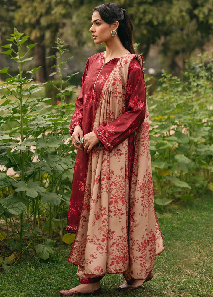 Mannat Pret Printed Cotton Lawn 3 Piece Suit Cinnamon