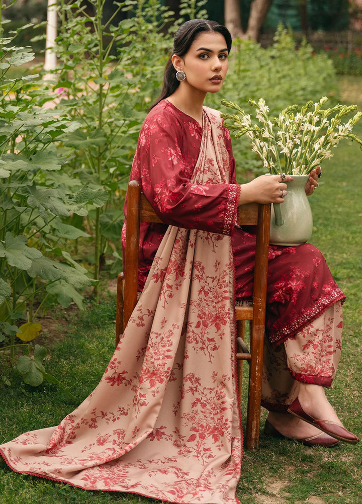 Mannat Pret Printed Cotton Lawn 3 Piece Suit Cinnamon