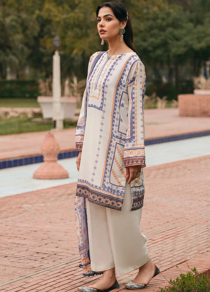 Mannat Pret Printed Cotton Lawn 3 Piece Suit Oat