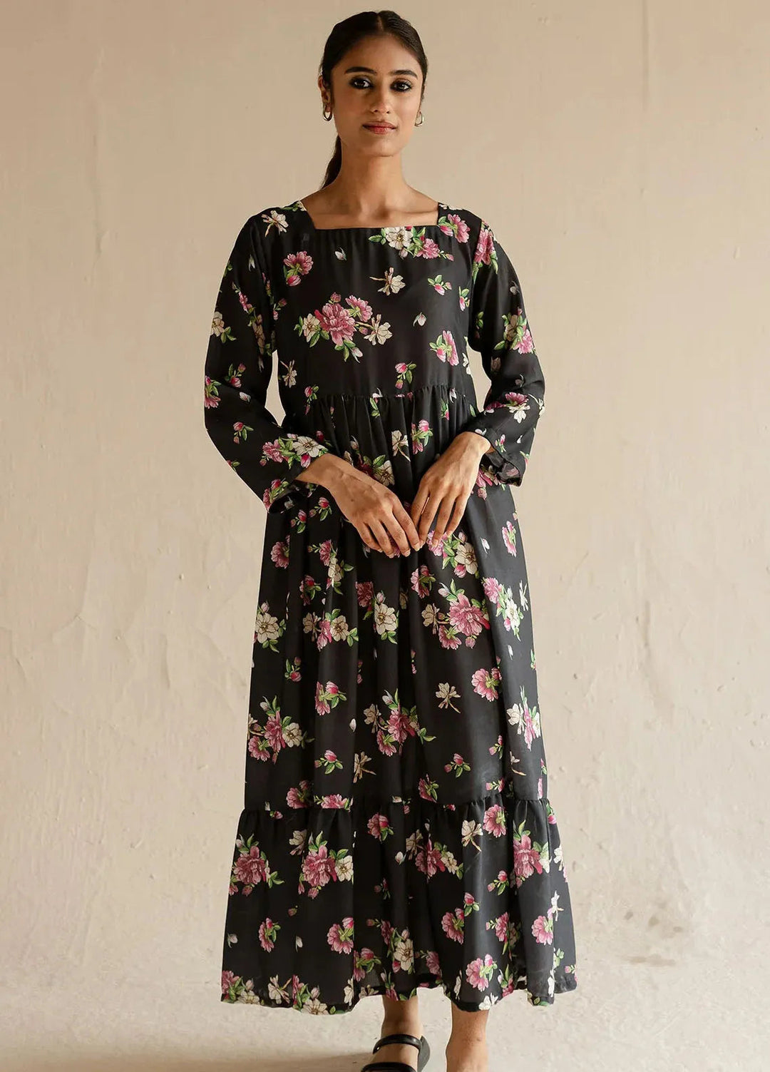 Mannat Pret Printed Crepe Kurti Mehrunisa