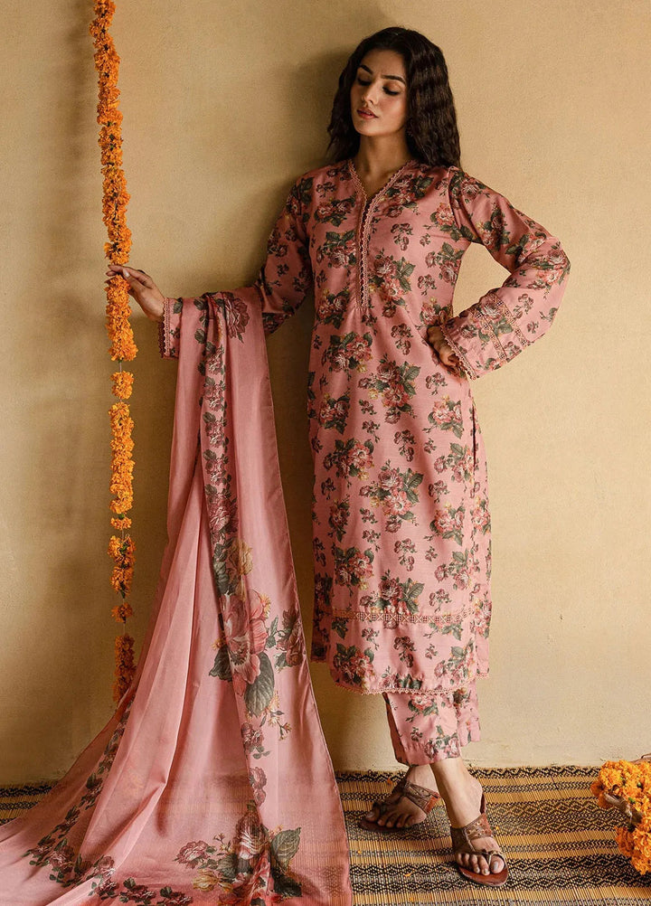 Mannat Pret Printed Raw Silk 3 Piece Suit Roohi