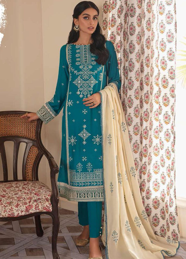 Manzil by Cross Stitch Embroidered Linen Suits Unstitched 3 Piece CS21KL D-01 BERYL STERLING - Winter Collection