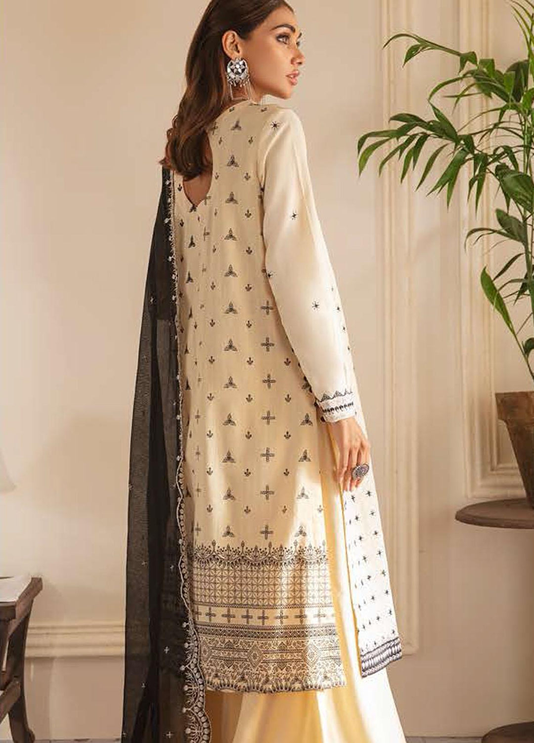 Manzil by Cross Stitch Embroidered Khaddar Suits Unstitched 3 Piece CS21KL D-03 PEARL ACME - Winter Collection