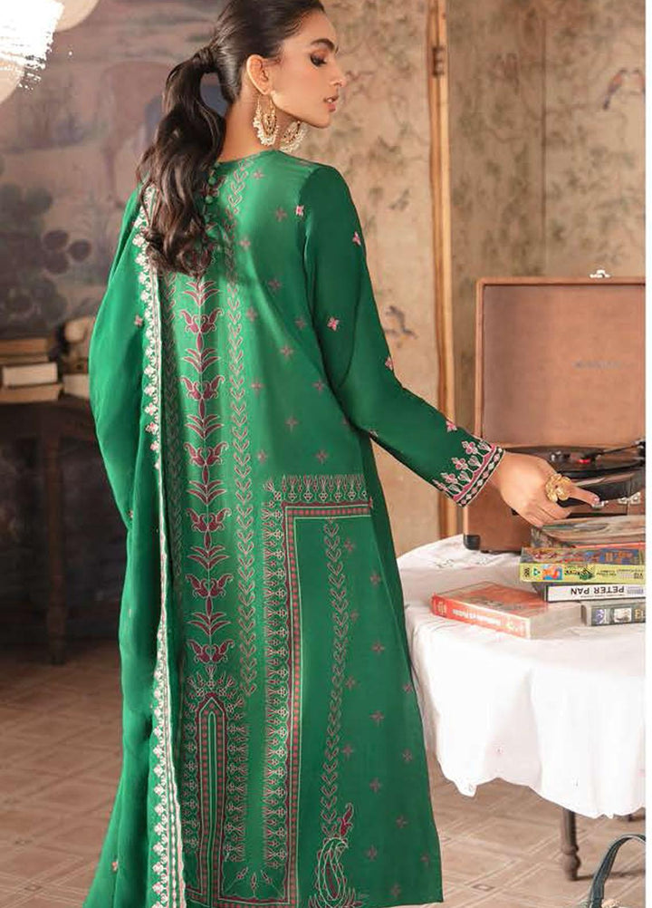 Manzil by Cross Stitch Embroidered Khaddar Suits Unstitched 3 Piece CS21KL D-05 VERDANT PEA - Winter Collection