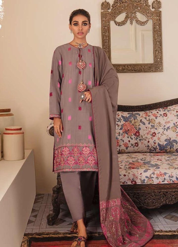Manzil by Cross Stitch Embroidered Khaddar Suits Unstitched 3 Piece CS21KL D-06 SERE GULL - Winter Collection