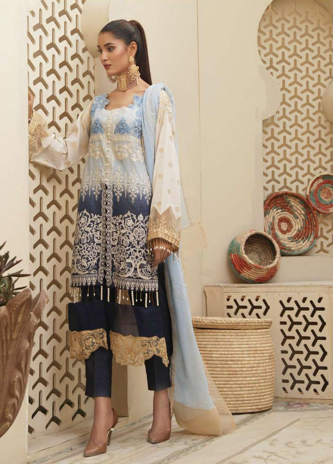 Marasim Embroidered Cotton Suits Unstitched 3 Piece MS21LW D-01 - Formals Collection