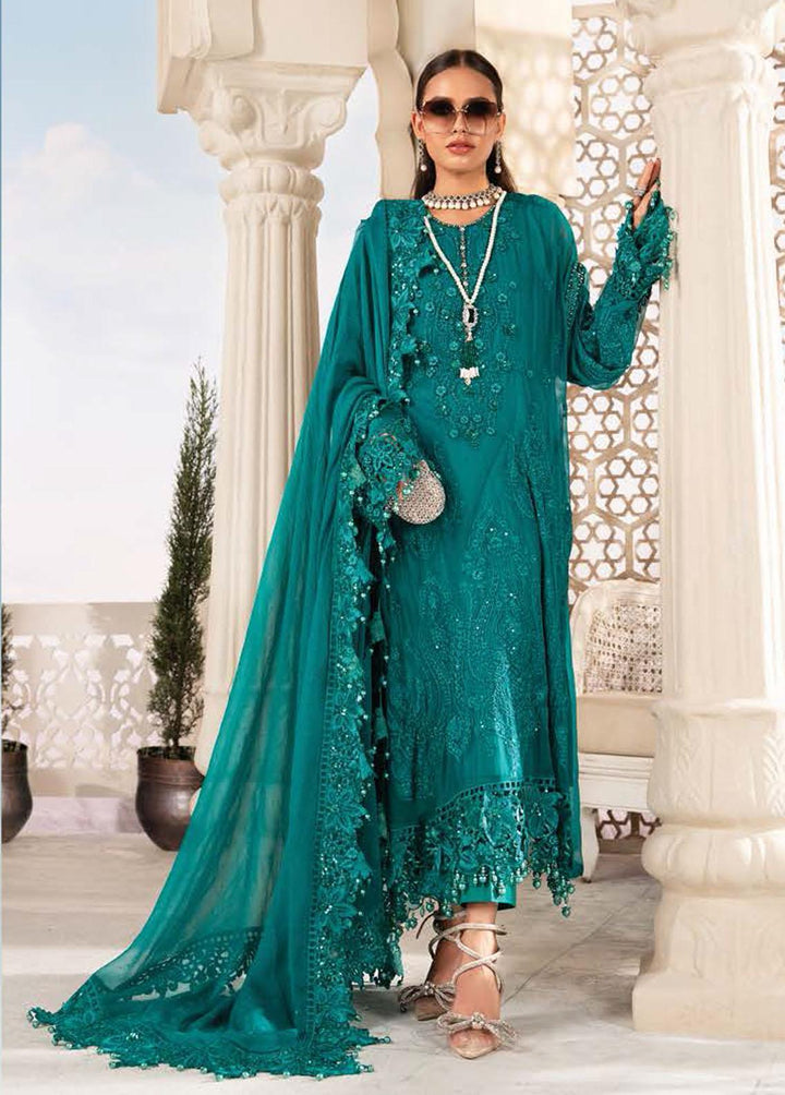 Maria B Embroidered Chiffon Suits Unstitched 3 Piece MB22CU D3 - Luxury Collection