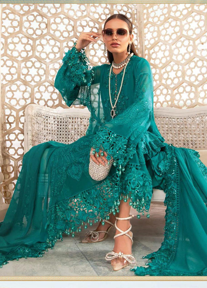 Maria B Embroidered Chiffon Suits Unstitched 3 Piece MB22CU D3 - Luxury Collection