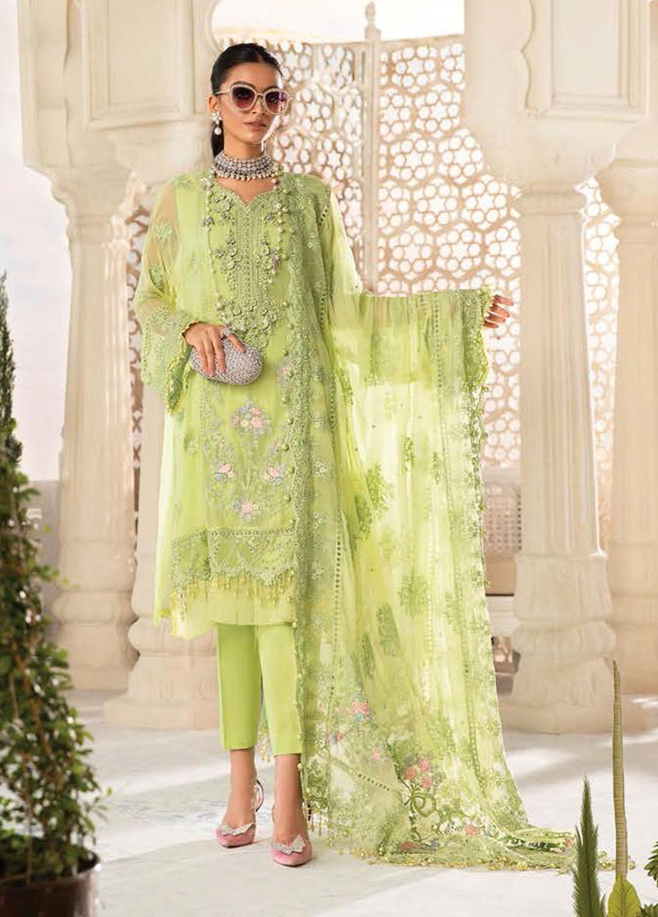 Maria B Embroidered Chiffon Suits Unstitched 3 Piece MB22CU D7 - Luxury Collection