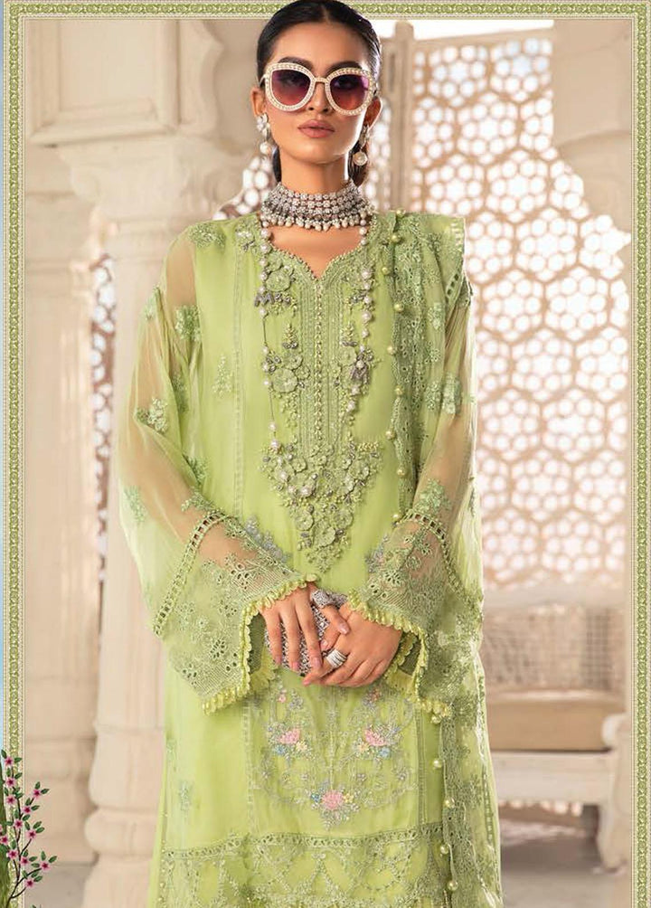 Maria B Embroidered Chiffon Suits Unstitched 3 Piece MB22CU D7 - Luxury Collection