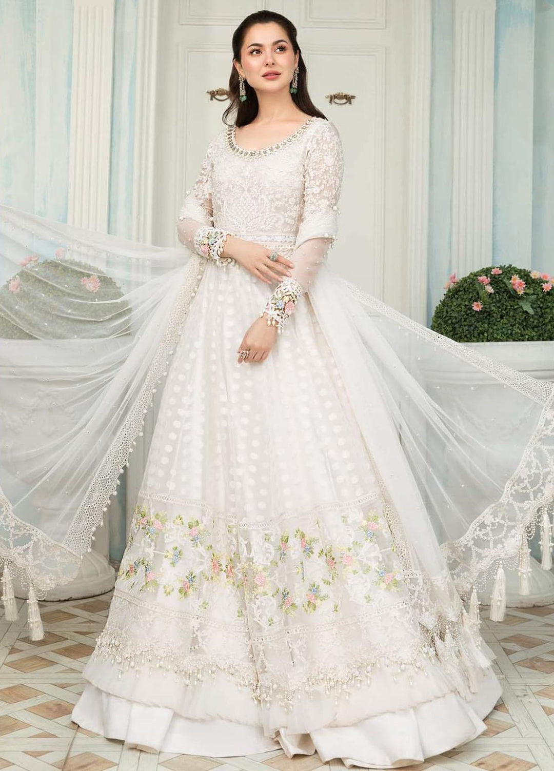 Maria B Embroidered Chiffon Suits Unstitched 3 Piece MB22C D3 - Luxury Collection