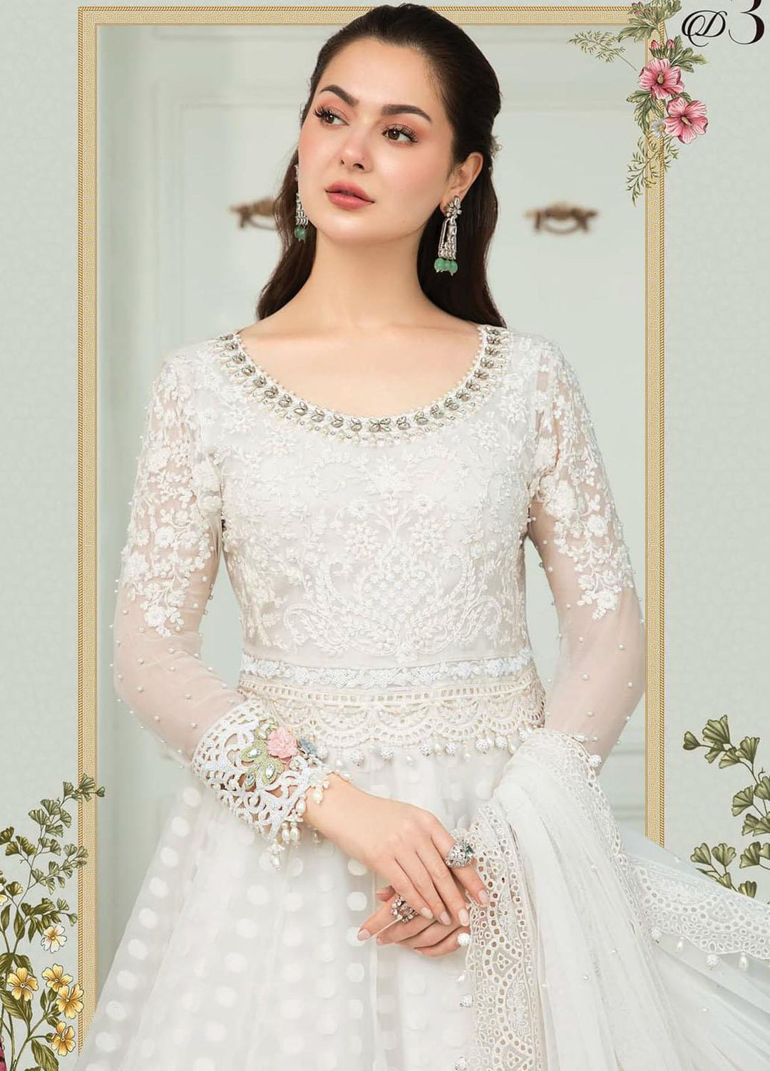 Maria B Embroidered Chiffon Suits Unstitched 3 Piece MB22C D3 - Luxury Collection