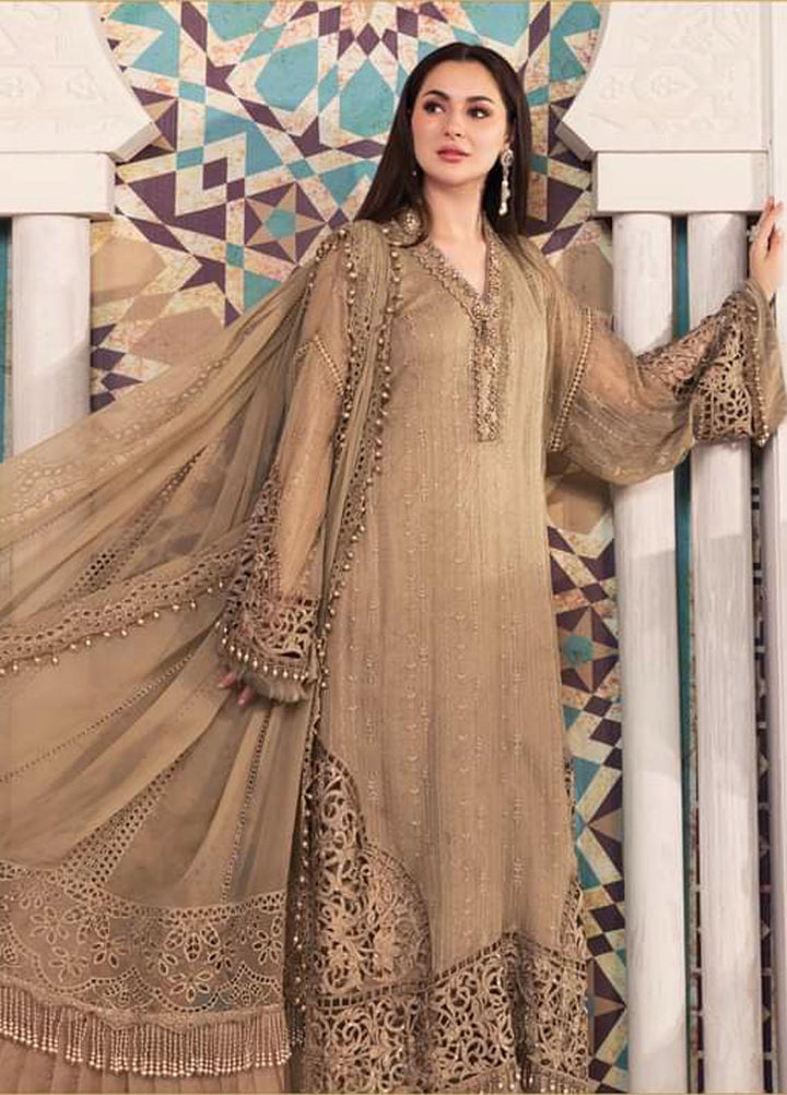 Maria B Embroidered Chiffon Suits Unstitched 3 Piece MB22C D5 - Luxury Collection