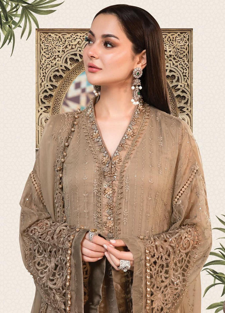 Maria B Embroidered Chiffon Suits Unstitched 3 Piece MB22C D5 - Luxury Collection