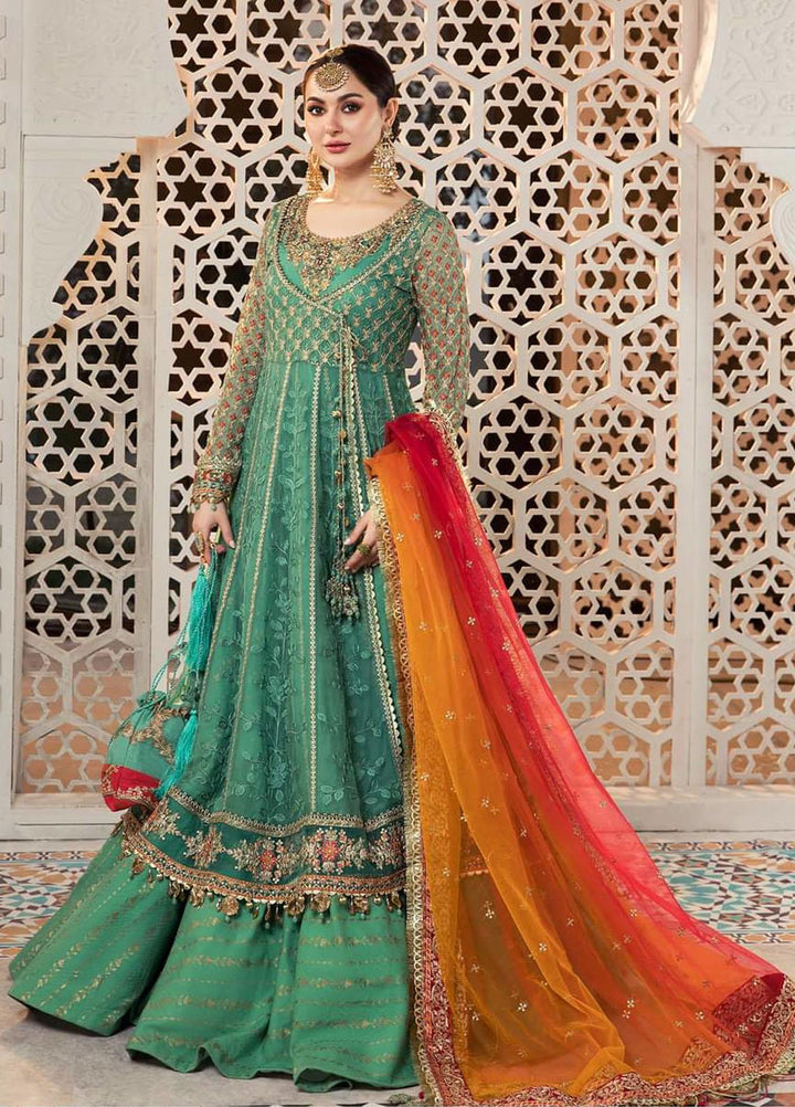 Maria B Embroidered Chiffon Suits Unstitched 3 Piece MB22C D8 - Luxury Collection