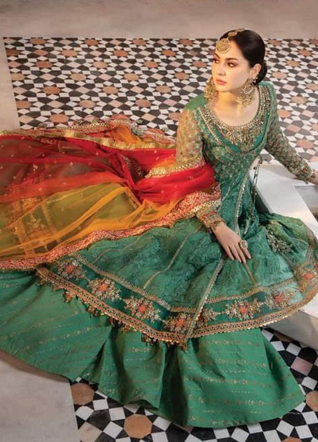 Maria B Embroidered Chiffon Suits Unstitched 3 Piece MB22C D8 - Luxury Collection