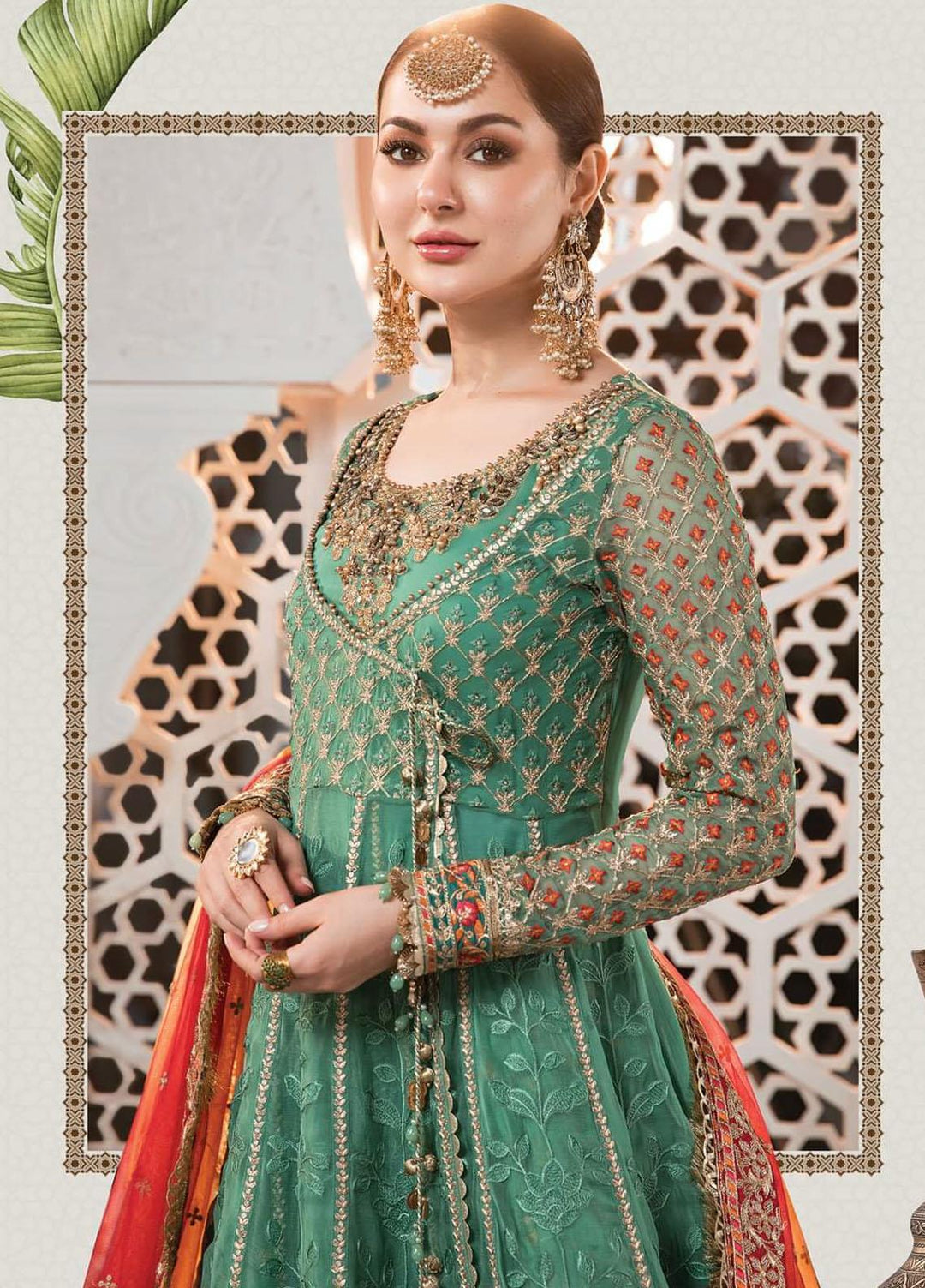 Maria B Embroidered Chiffon Suits Unstitched 3 Piece MB22C D8 - Luxury Collection