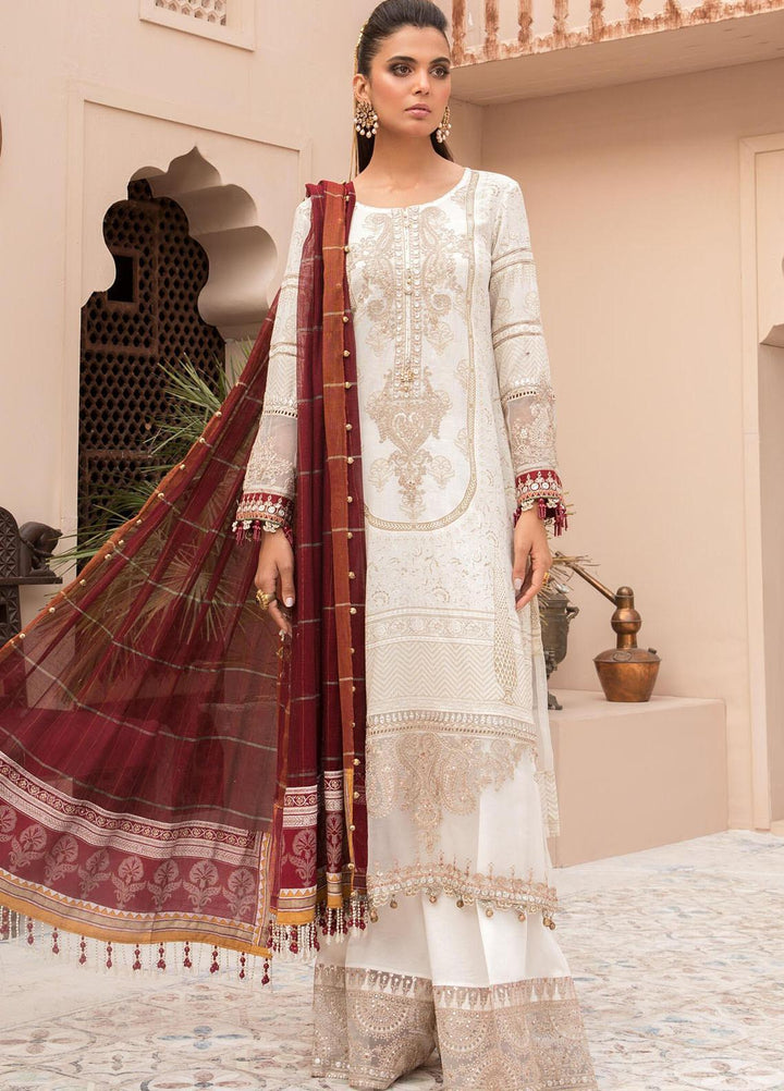 Maria B Embroidered Lawn Suits Unstitched 3 Piece MB21EL D-01 - Festive Collection