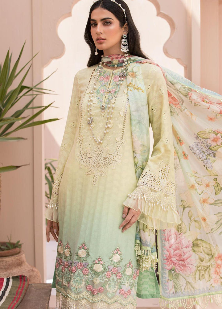 Maria B Embroidered Lawn Suits Unstitched 3 Piece MB21EL D-02 - Festive Collection