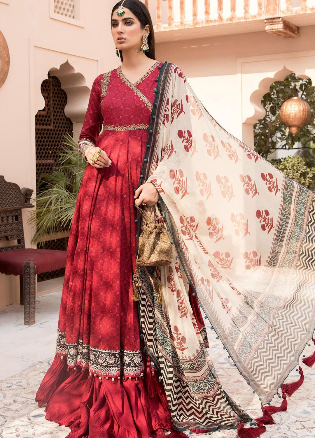 Maria B Embroidered Lawn Suits Unstitched 3 Piece MB21EL D-03 - Festive Collection