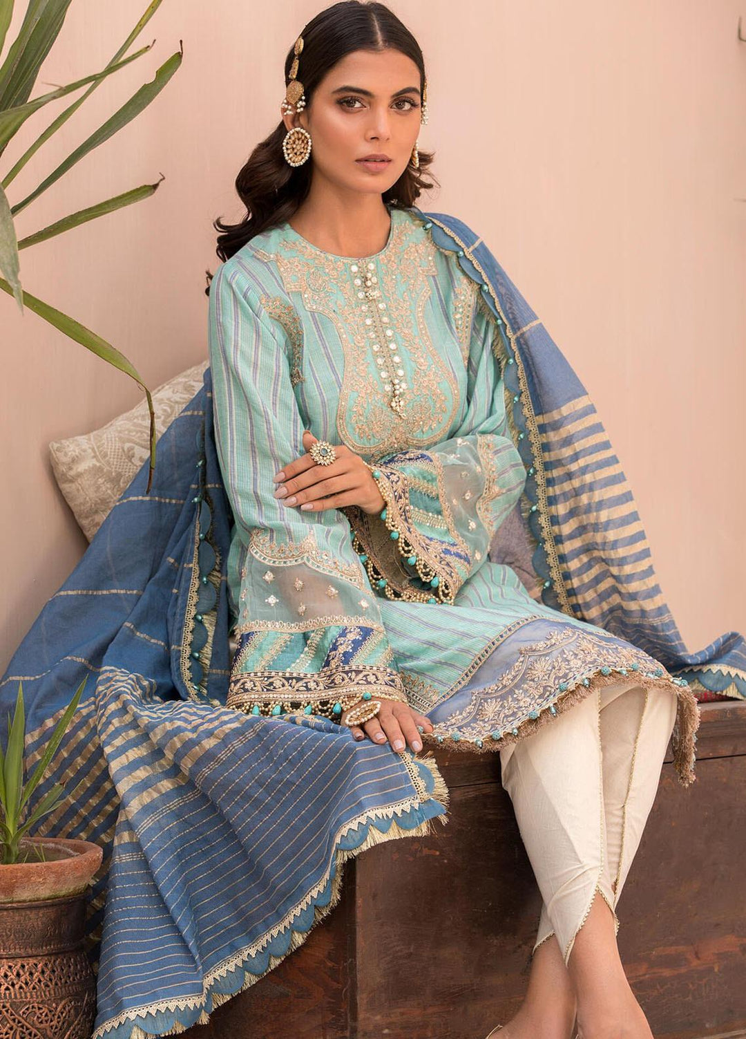 Maria B Embroidered Jacquard Suits Unstitched 3 Piece MB21EL D-07 - Festive Collection
