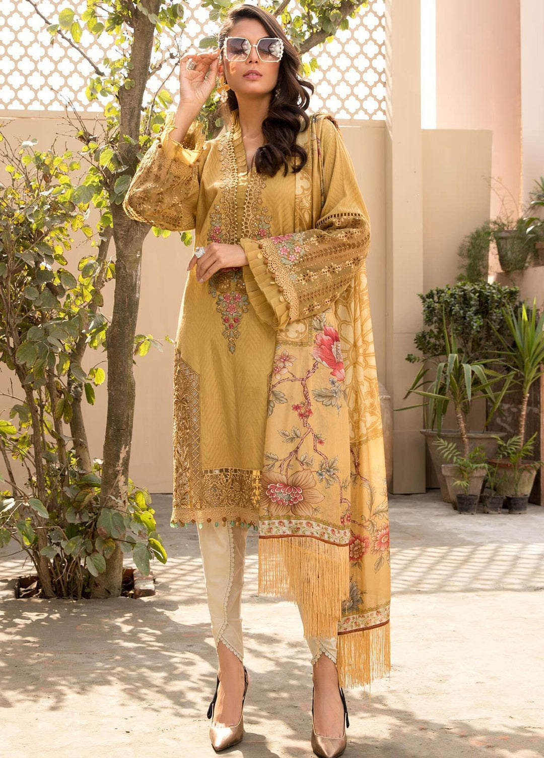 Maria B Embroidered Lawn Suits Unstitched 3 Piece MB21EL D-09 - Festive Collection
