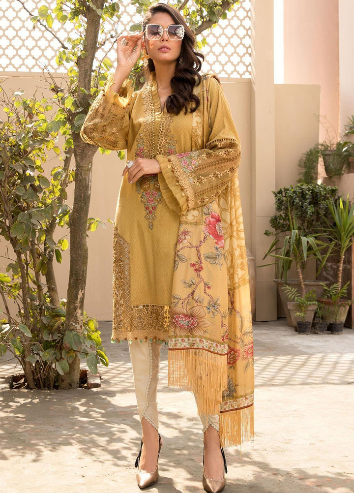 Maria B Embroidered Lawn Suits Unstitched 3 Piece MB21EL D-09 - Festive Collection
