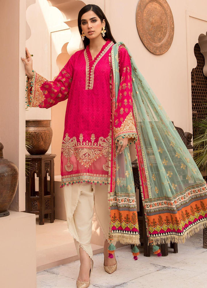 Maria B Embroidered Lawn Suits Unstitched 3 Piece MB21EL D-10 - Festive Collection