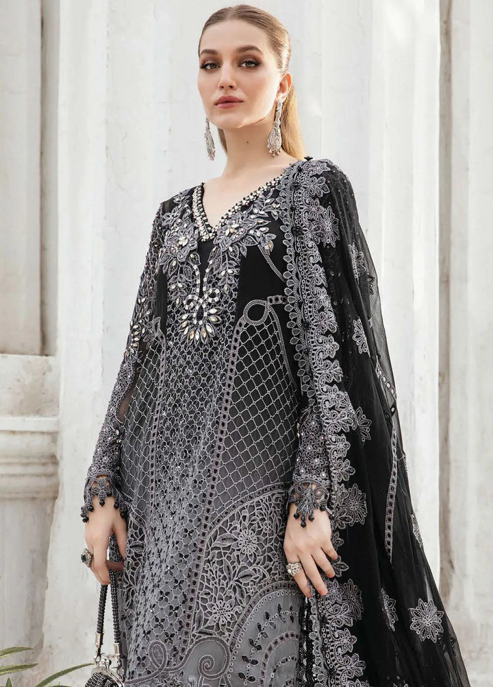 Maria B Embroidered Chiffon Suit Unstitched 3 Piece MB24C D-01 - Formal Collection
