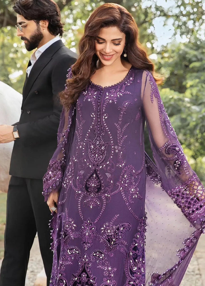 Maria B Embroidered Chiffon Suit Unstitched 3 Piece MB24C D-02 - Formal Collection