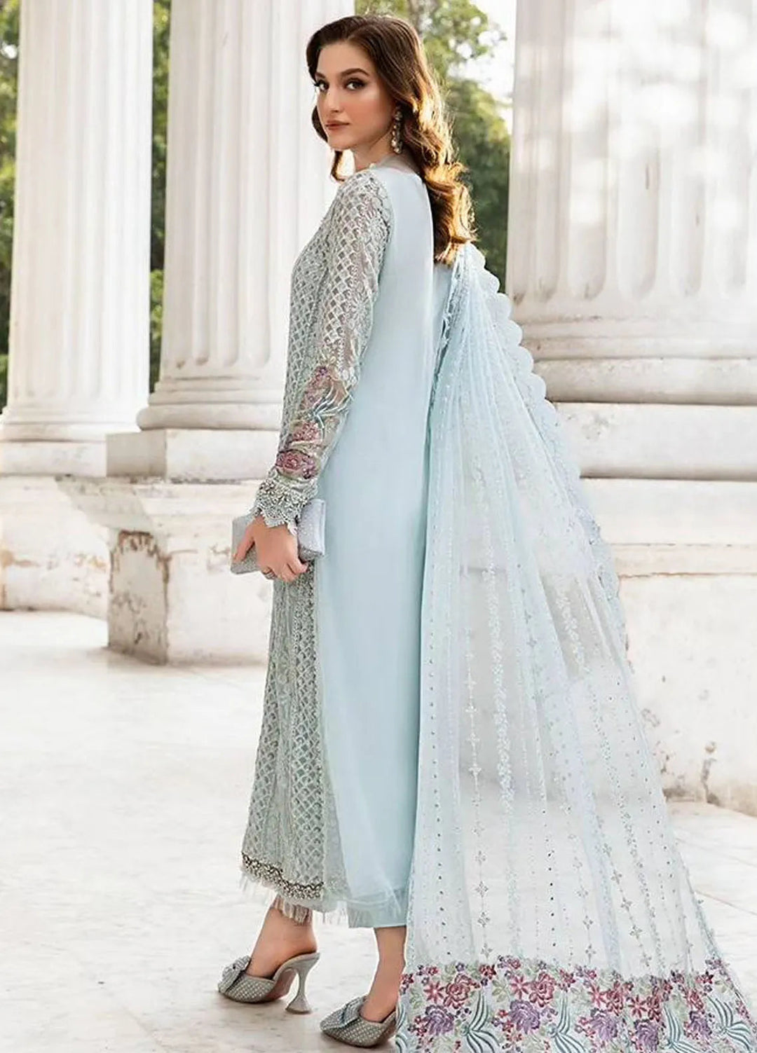 Maria B Embroidered Chiffon Suit Unstitched 3 Piece MB24C D-03 - Formal Collection
