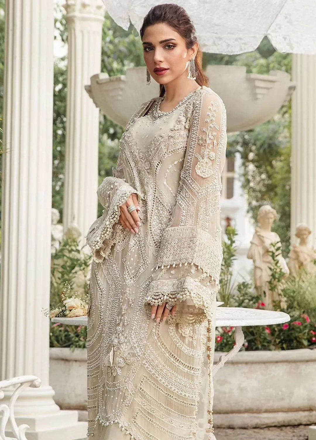 Maria B Embroidered Chiffon Suit Unstitched 3 Piece MB24C D-04 - Formal Collection
