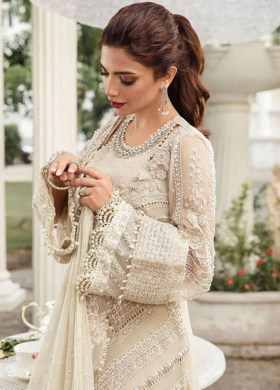 Maria B Embroidered Chiffon Suit Unstitched 3 Piece MB24C D-04 - Formal Collection