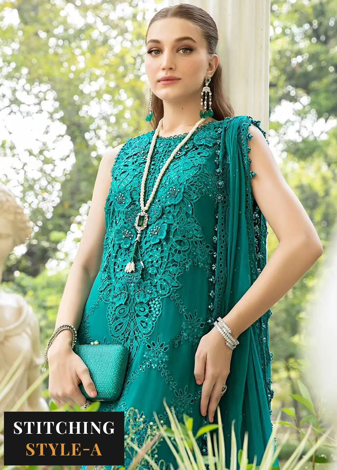 Maria B Embroidered Chiffon Suit Unstitched 3 Piece MB24C D-05 - Formal Collection