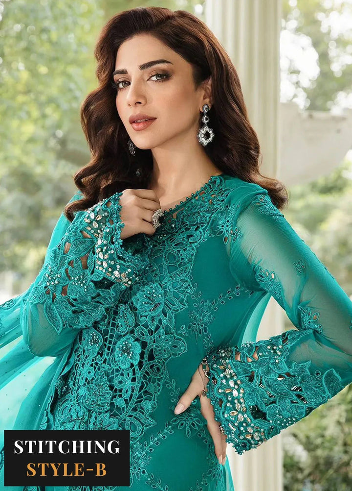 Maria B Embroidered Chiffon Suit Unstitched 3 Piece MB24C D-05 - Formal Collection