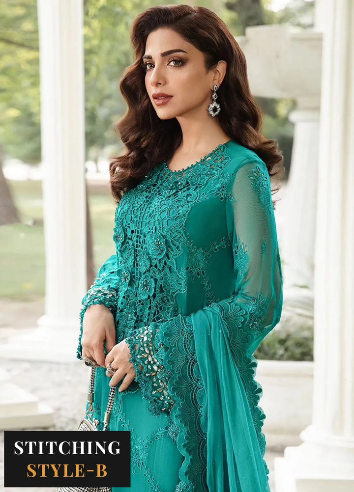 Maria B Embroidered Chiffon Suit Unstitched 3 Piece MB24C D-05 - Formal Collection