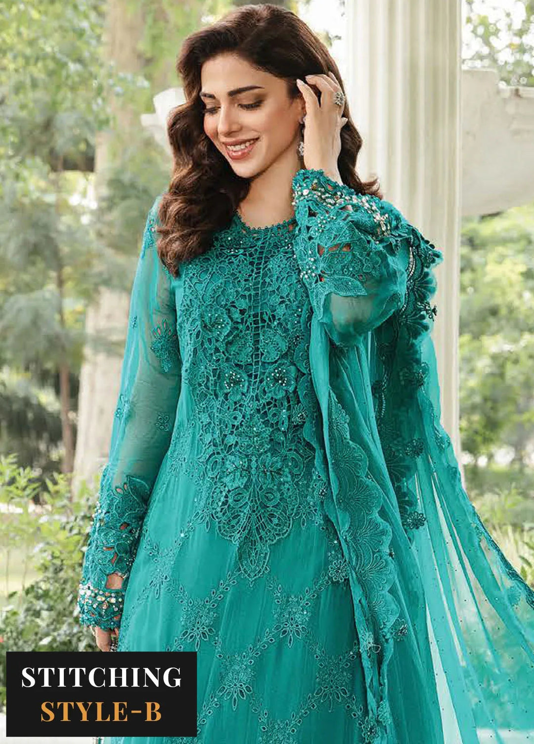 Maria B Embroidered Chiffon Suit Unstitched 3 Piece MB24C D-05 - Formal Collection