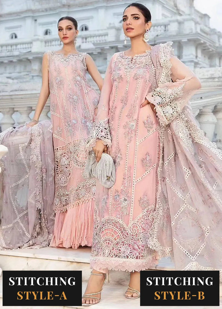 Maria B Embroidered Chiffon Suit Unstitched 3 Piece MB24C D-06 - Formal Collection