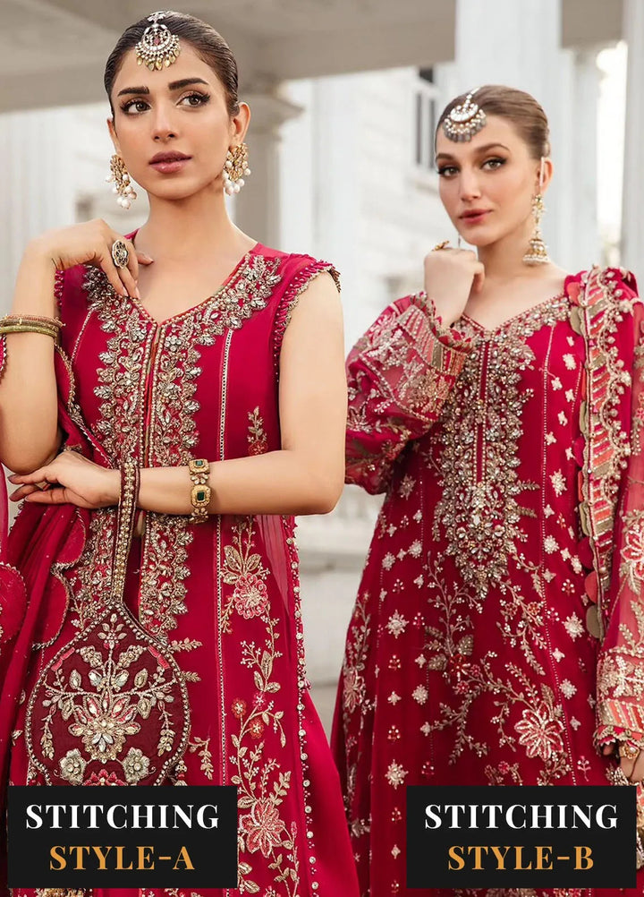 Maria B Embroidered Chiffon Suit Unstitched 3 Piece MB24C D-07 - Formal Collection