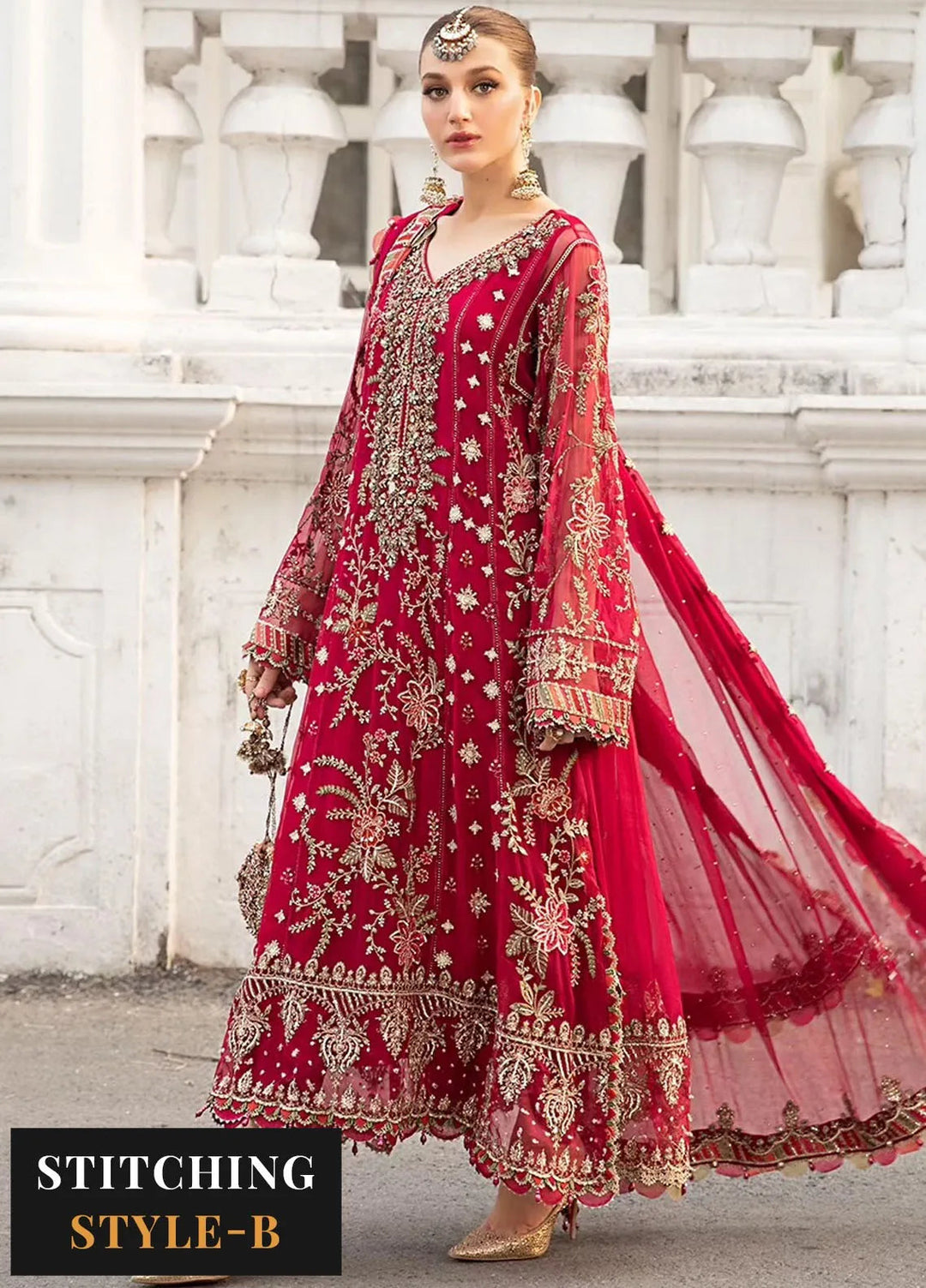 Maria B Embroidered Chiffon Suit Unstitched 3 Piece MB24C D-07 - Formal Collection