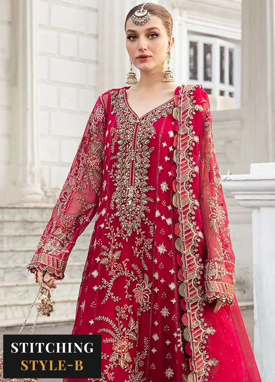 Maria B Embroidered Chiffon Suit Unstitched 3 Piece MB24C D-07 - Formal Collection