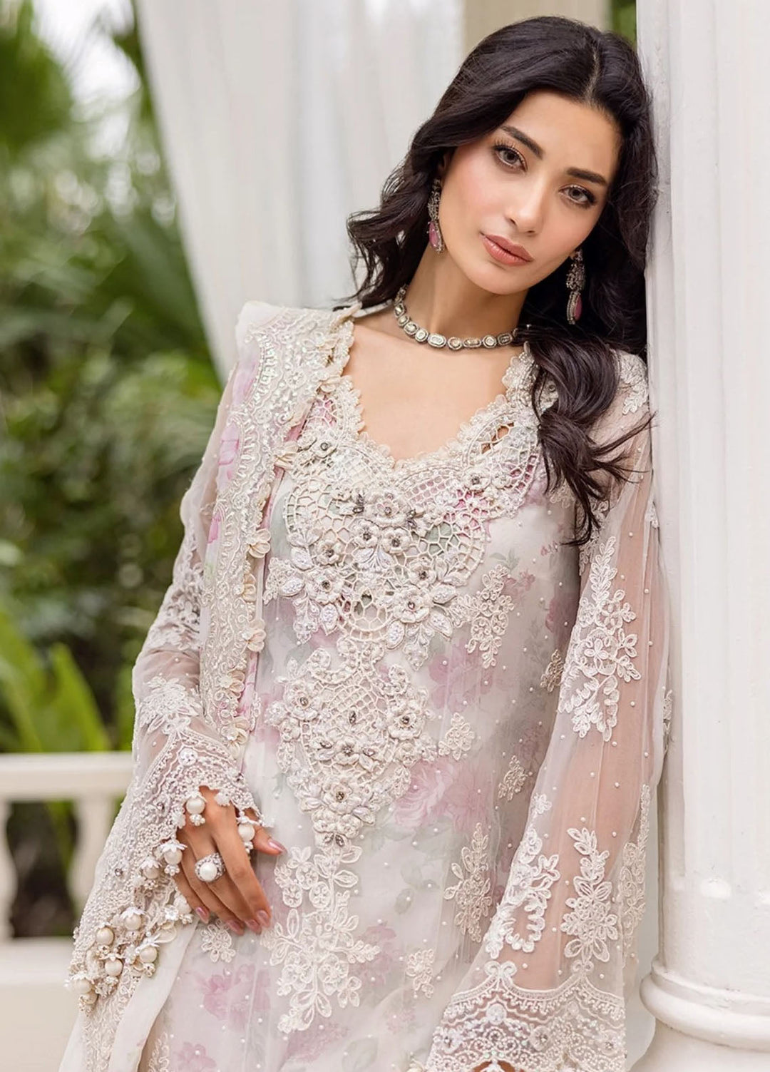 Maria B Embroidered Chiffon Suits Unstitched 3 Piece MB25CU D-01 - Formals Collection