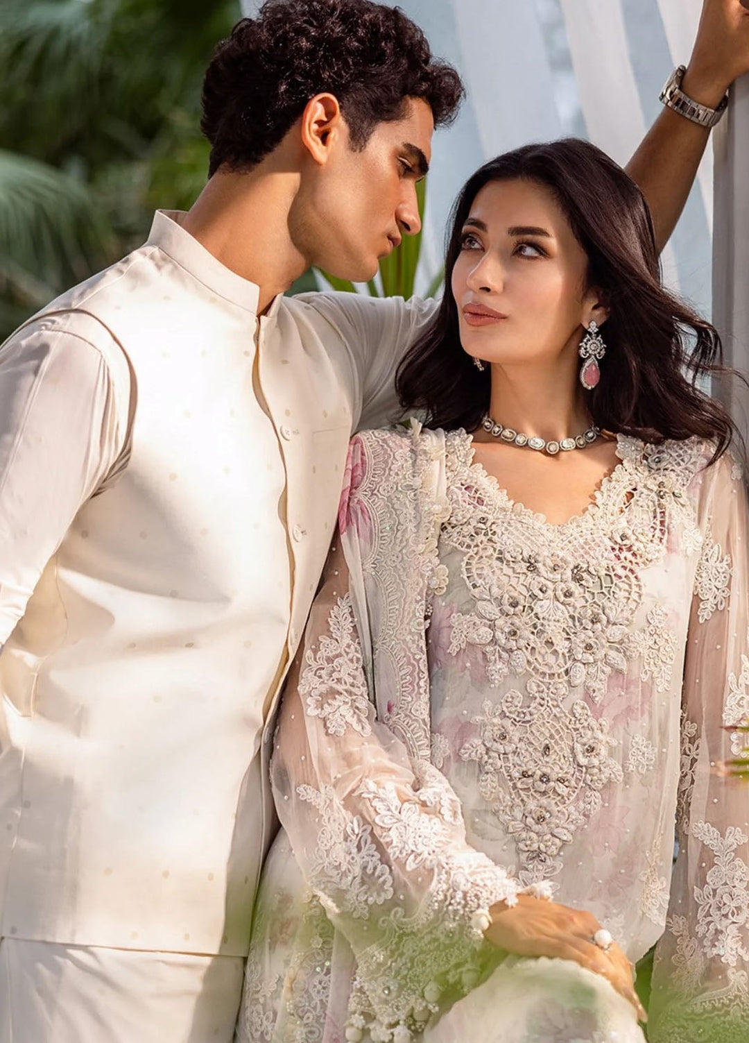 Maria B Embroidered Chiffon Suits Unstitched 3 Piece MB25CU D-01 - Formals Collection